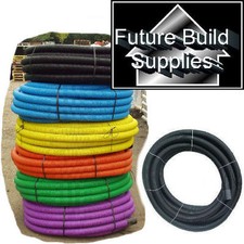 2 x 63MM X 50M RIDGICOIL BLACK ELECTRICAL FLEXIBLE CABLE DUCTING NEW