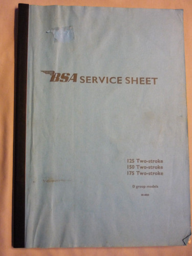 Bsa bantam service sheet 125 - bsa,