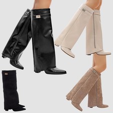 WOMENS LADIES KNEE HIGH BLOCK