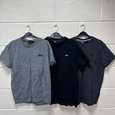 Superdry Men's L Grey & black Logo T-Shirt Crew Neck bundle Joblot in Large 