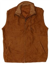 VINTAGE Mens Leather Gilet IT