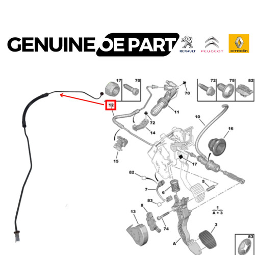 Clutch hose for citroen - oe,