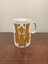 Vintage 60s 70s Retro Mid Century Mustard Orange Staffordshire Potteries Mug