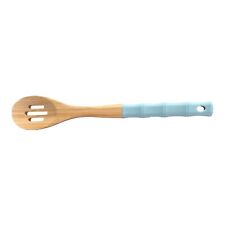Wooden Kitchen Slotted Spoons (Light Blue Handle)