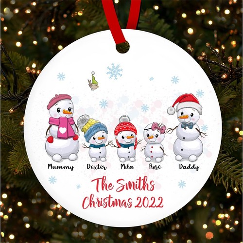Snowman family round - family,