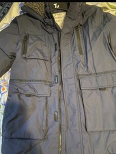 M&S Boys Winter Coat Age 12-13 Years Navy Blue Padded Jacket