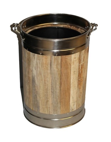 Wooden coal bucket steel - bucket,