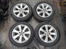 4x W204 MERCEDES C-CLASS 5-STUD 15" 6J ET39 7-SPOKE ALLOY WHEELS TYRES 195/60/16