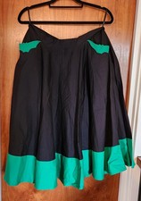 Hell Bunny Black Skirt Green