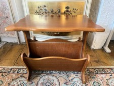 Vintage Wooden Magazine Rack Side Table Regency Furniture Style Mid Century