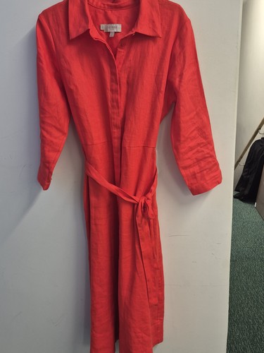 Hobbs red belted linen - hobbs,