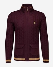 Gabicci Vintage LEVEN Zip Cardigan Mulberry