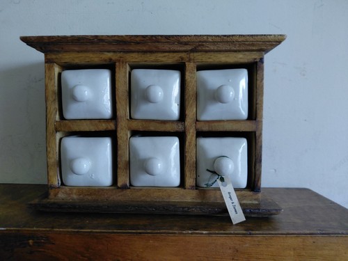 Rustic wooden spice rack - rack, 6