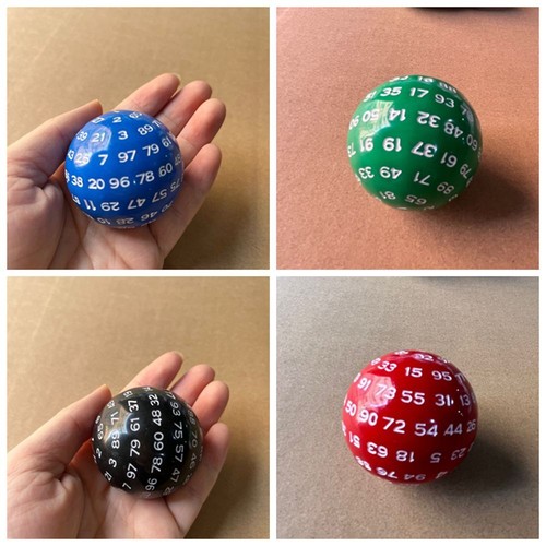 100 sided acrylic dices d100 - acrylic,