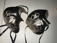 Phantom of the Opera Masquerade Mask Black & Silver Musical Notes Halloween