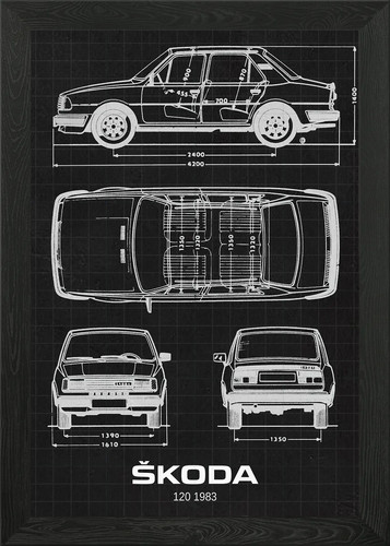 Skoda 120 1983 framed wall - 1983, art