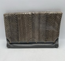 Vtg Grey Beige Genuine Leather