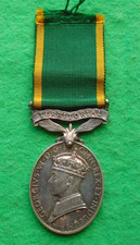 Silver Territorial Army Efficient Service Medal, E.L. WILLIAMS, ROYAL ARTILLERY
