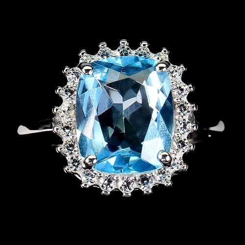 Silver ring topaz - ring, blue
