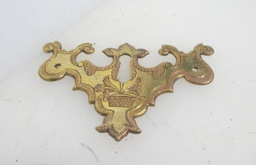 Vintage brass escutcheon - brass,