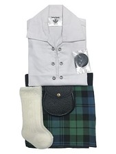 Campbell Ancient Tartan Baby Adjustable Kilt Outfit, Hose, Sporran 0-36 Months 