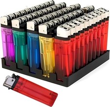 50X DISPOSABLE LIGHTERS CHILD SAFETY ADJUSTABLE FLAME ASSORTED COLOURS UK POST
