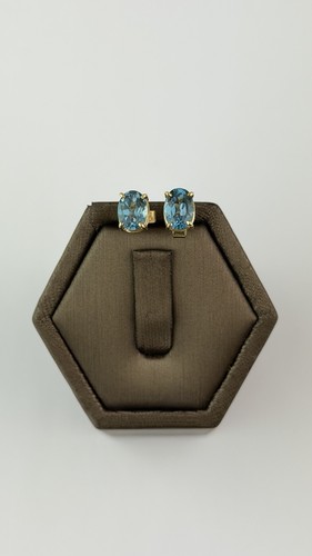 Blue topaz 9ct gold - 9ct, earrings