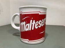 Maltesers Mug Ceramic Made In England Red and White Textured RETRO Vintage 