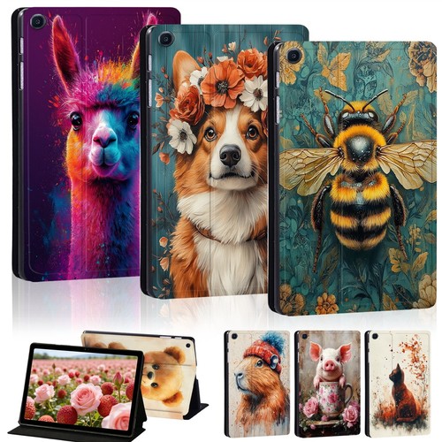 Watercolour farm print leather - watercolour,