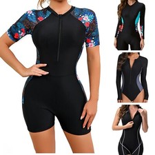 Women Rash Guard Swimming Costume Long & Short Sleeve One Piece Swimsuit