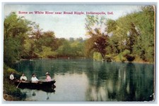 1909 Boating Scene on White