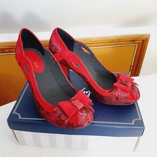 Ruby Shoo Women's Ivy Red Court Shoes UK Size 7 with Box.