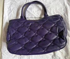 Striking Purple Lulu Guinness Handbag, classic quilted lips, with Dustbag