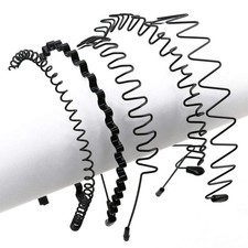 Black metal sports hairband - metal,