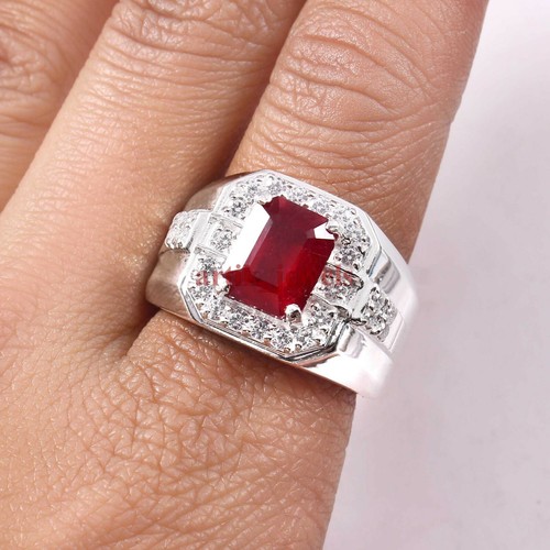 Heated ruby gemstone with 925 - gemstone,