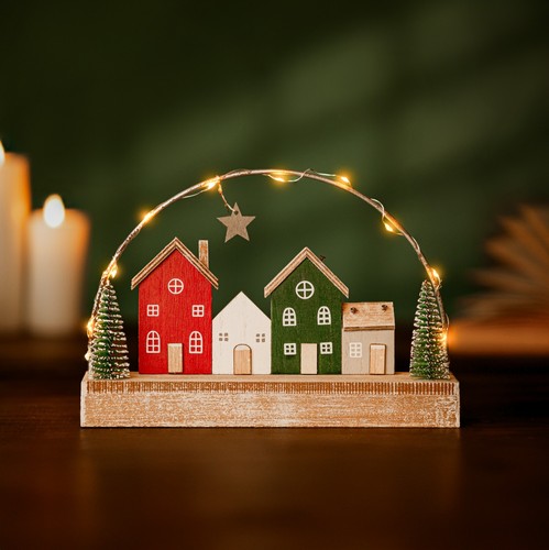 Christmas village scene - village,