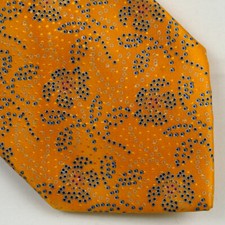Italo Ferrelli Golf Yellow Floral Mens Neck Tie Heavy 58"x3.5" Metallic