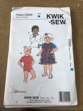 Vintage Kwik Sew sewing pattern Knit bodysuit top & pinafore dress Age 1-4 Uncut