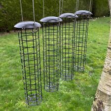 4 x Large Hanging Suet Fat Ball Bird Feeder Stations Wild Garden Birds Metal