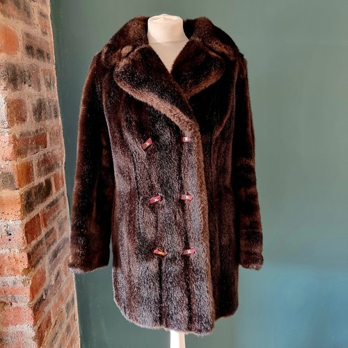 Vintage collared brown faux