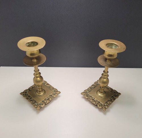 Vintage brass candlestick - vintage,