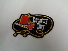 Cowboy & Western Iron Sew On Patch Stetson Rope Lasso Unused Country Boy Design