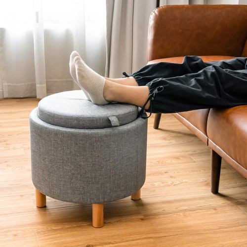 Fabric storing footrest - fabric, w/