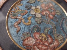 2 vintage antique Chinese silk