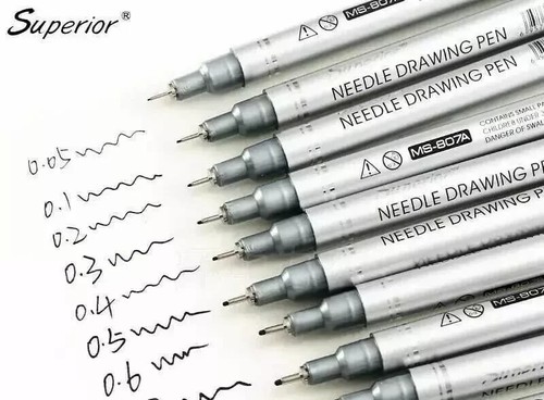 6pc set fine liner pen - pen, pigment