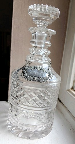 Irish glass decanter triple - , decanter.