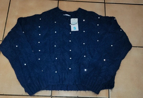Primark bnwt navy fluffy knit - navy,