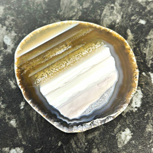 Polished natural shape banded - natural,