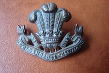 The Welsh Welch Regiment collar badge with two lugs. - Vintage British Army