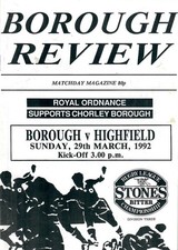 Chorley v Highfield - 1991/92